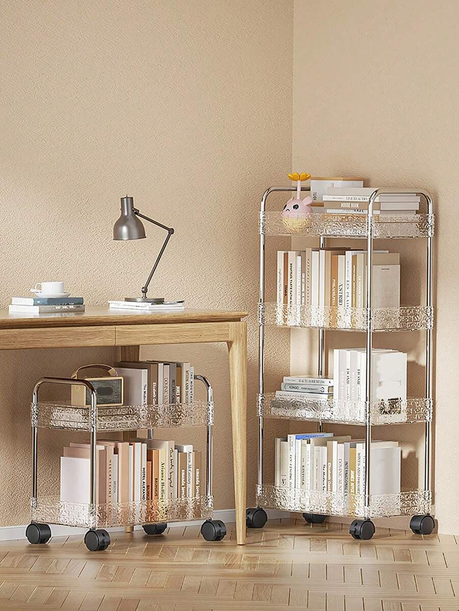 Multifunctional Acrylic Storage Trolley With Wheels