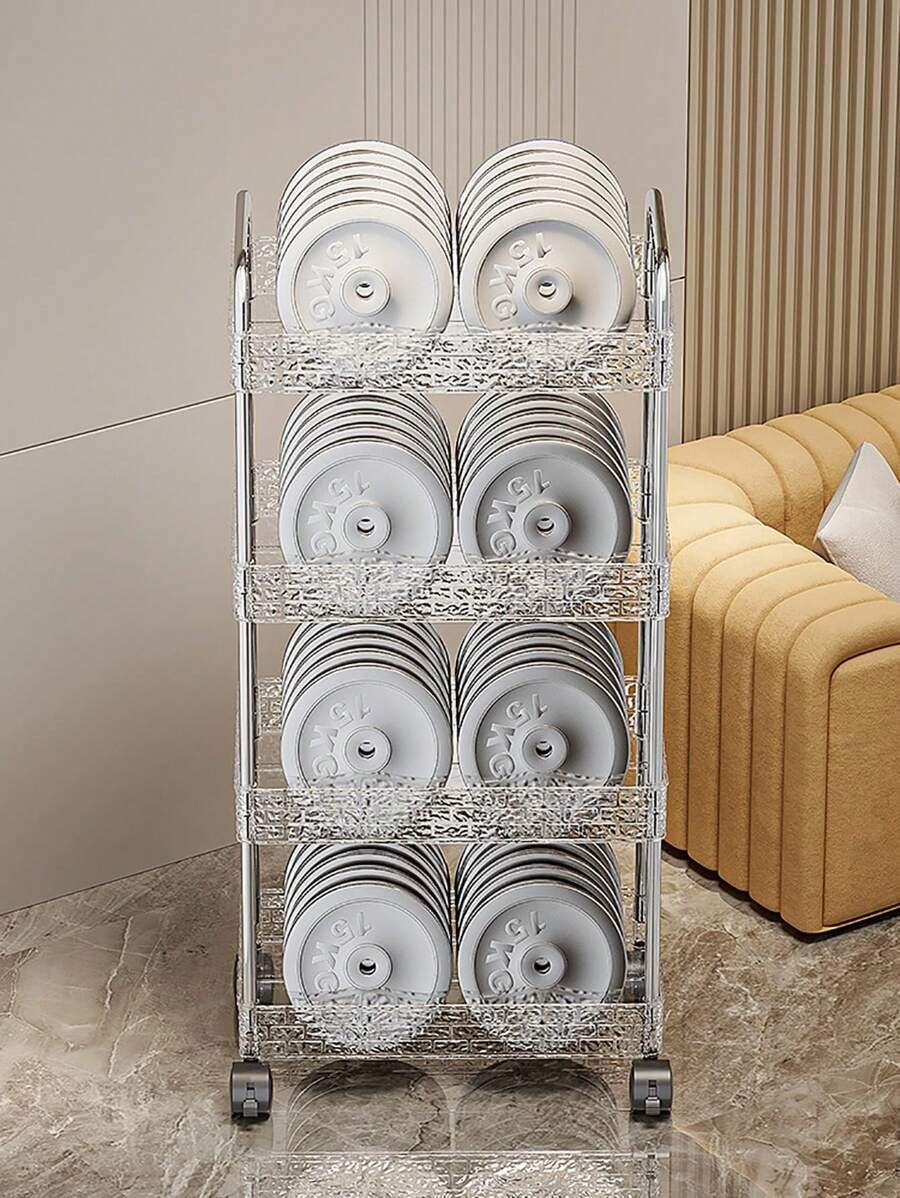Multifunctional Acrylic Storage Trolley With Wheels