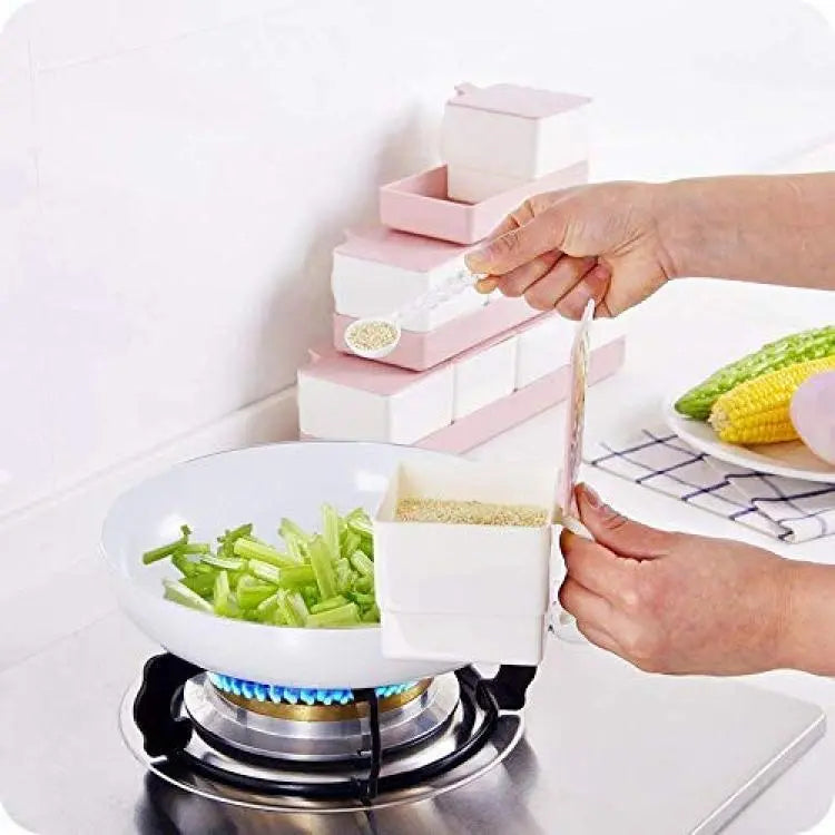 Spoon Grid 3 Grid Spices Storage Box With Spoon – Martix