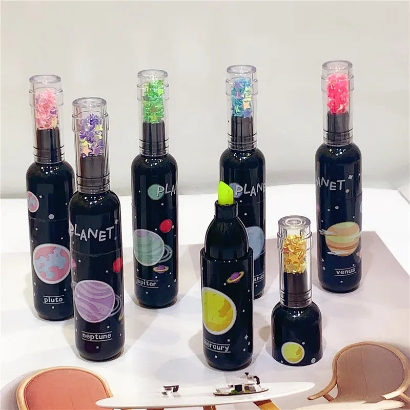 6 Pcs Bottle Shape Mini Highlighter