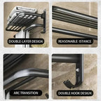Double Layers Folding Bath Towel Holder