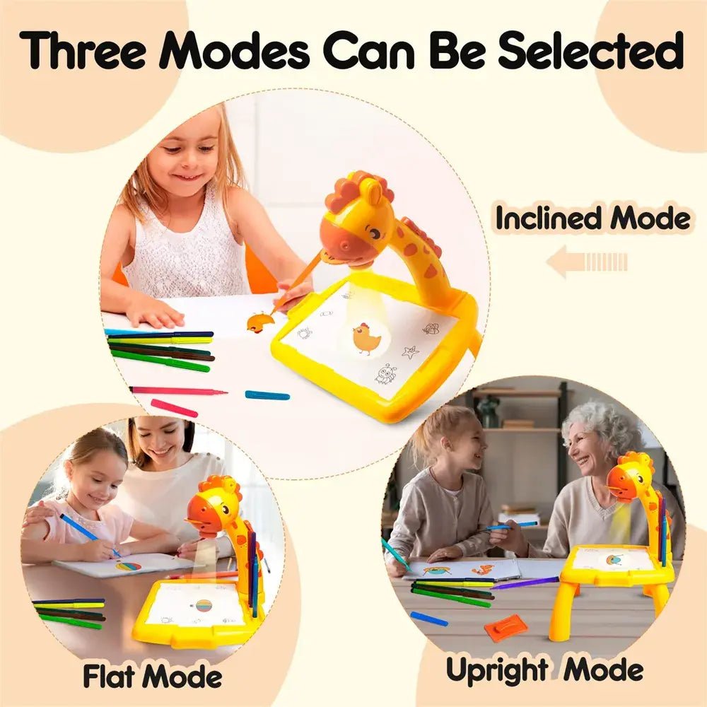 3 In 1 Kids Painting Drawing Activity Kit Projector Table