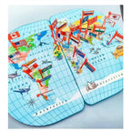 World Map With 30 National Flags