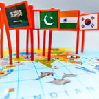 World Map With 30 National Flags