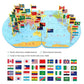 World Map With 30 National Flags