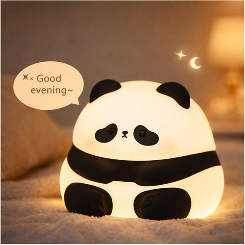 Cute Silicone Sitting Panda Lamp – Rechargeable Night Light