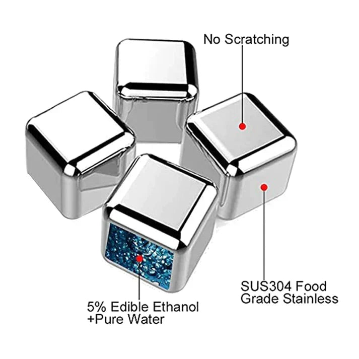 Stainless Steel 6 Pcs Reusable Ice-Cubes