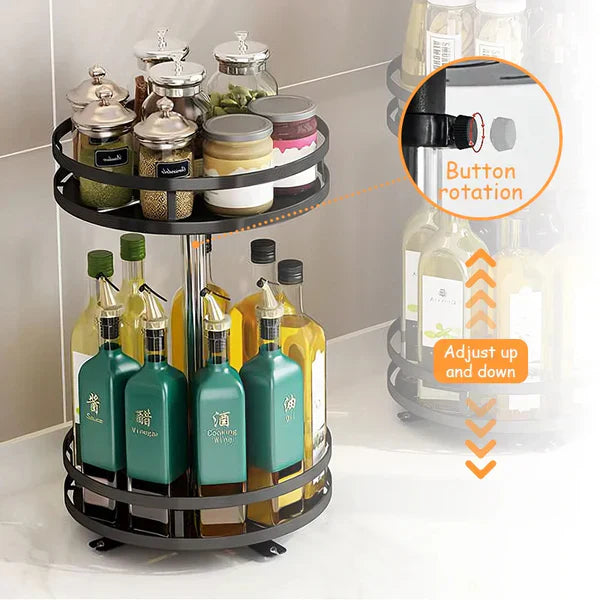 2 Tier Rotatable Kitchen Spice Rack