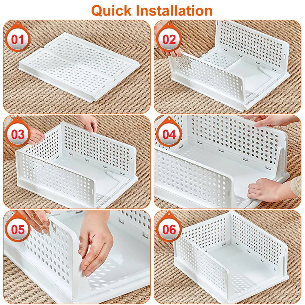 Foldable Storage Bin Stackable Drawer