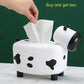 Cow Tissue Box With Toothpick Holder