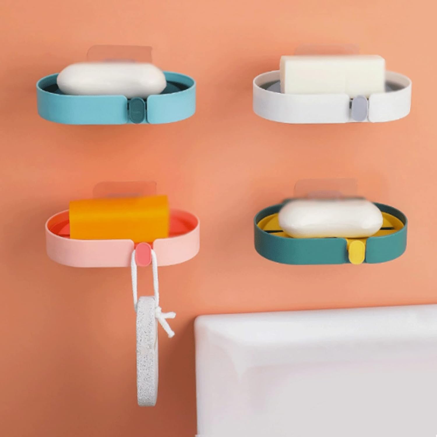 Wall-Mounted Double Drain Soap Tray