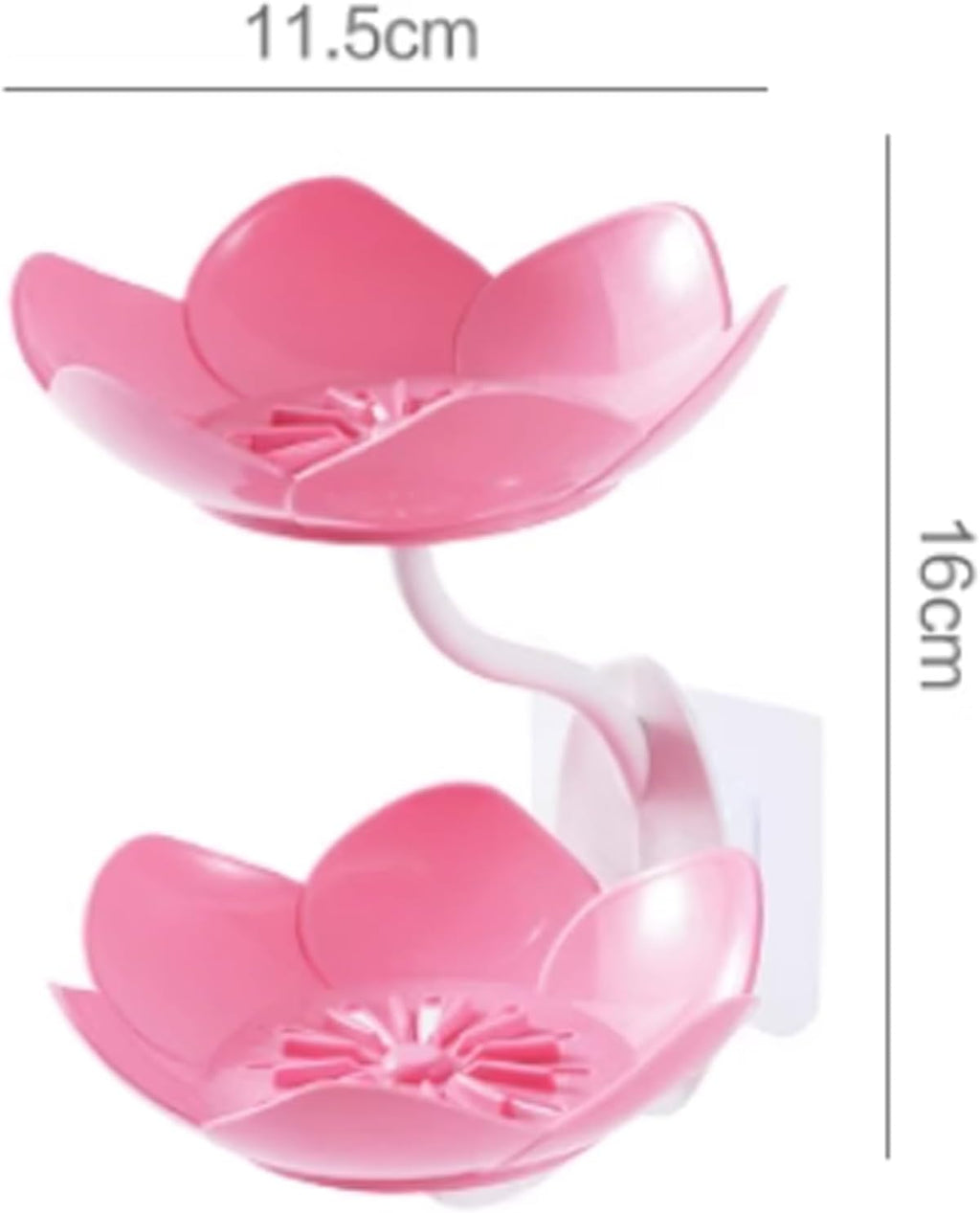 Self Adhesive Double Layer Flower Soap Tray