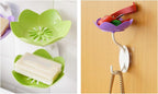 Self Adhesive Double Layer Flower Soap Tray