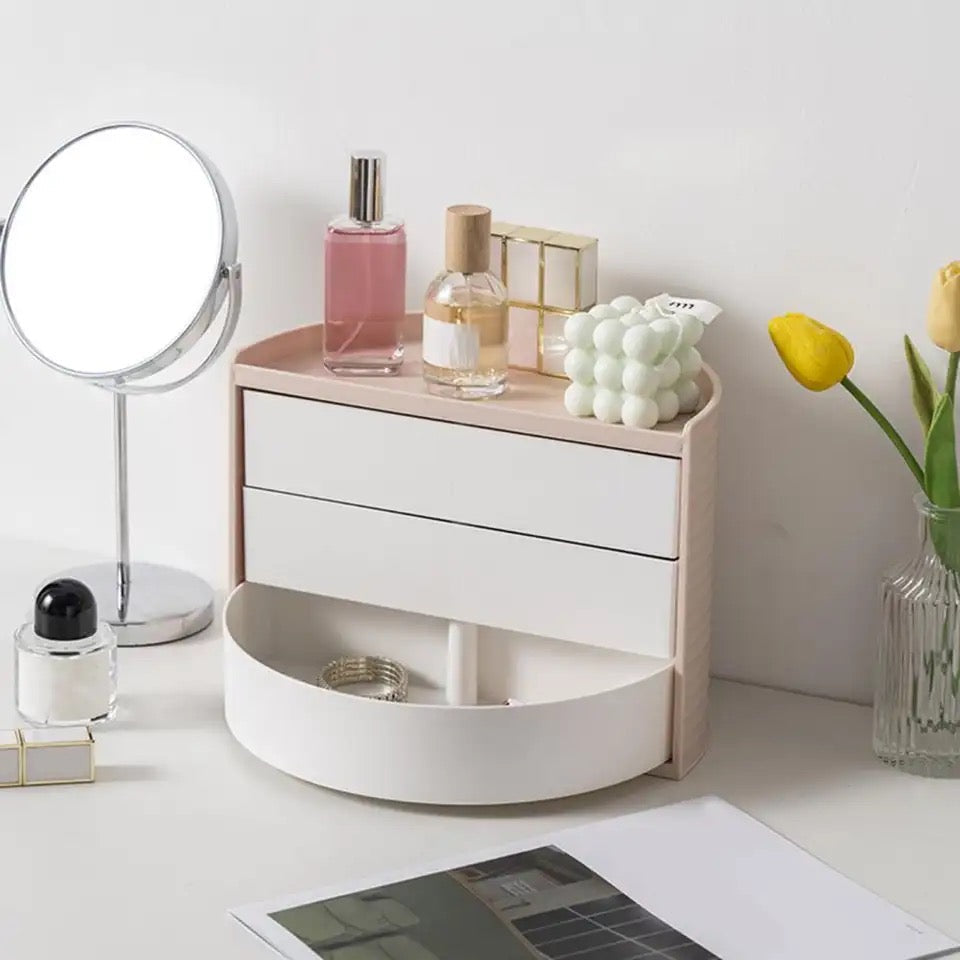 Semicircle cosmetic organizer