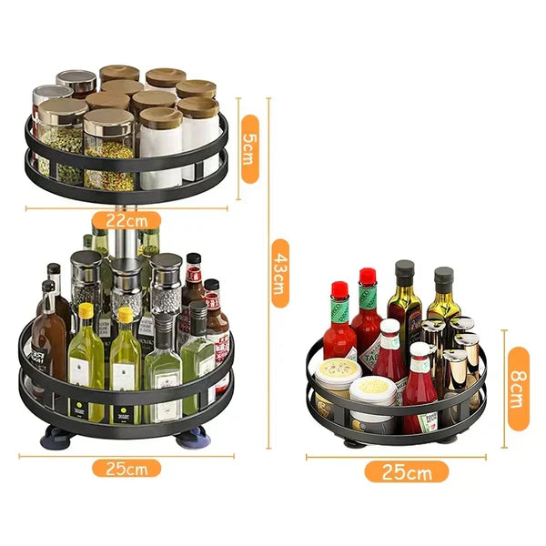 2 Tier Rotatable Kitchen Spice Rack