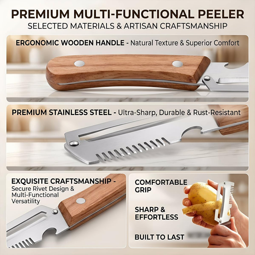 3-in-1 Stainless Steel Vegetable Peeler