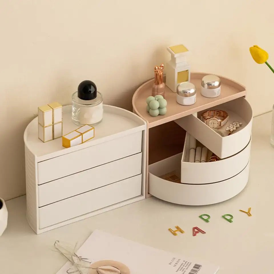 Semicircle cosmetic organizer