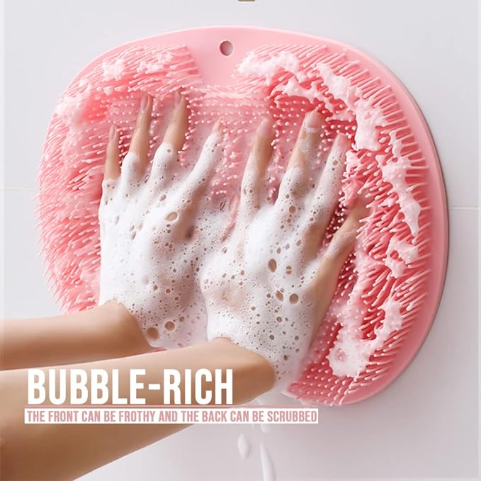 Wall Stick Suction Silicone Bathroom Scrubber