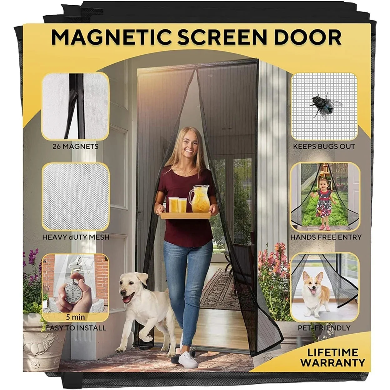 Hands Free Magnetic Screen Door