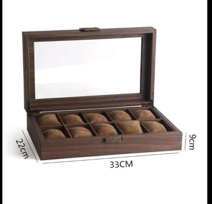 Wooden Leather Watch Storage Box