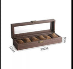 Wooden Leather Watch Storage Box