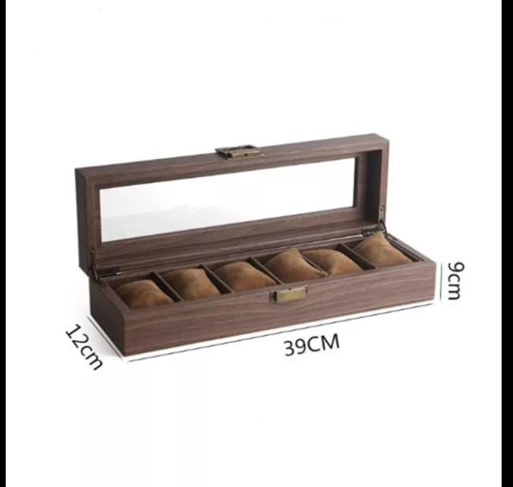 Wooden Leather Watch Storage Box