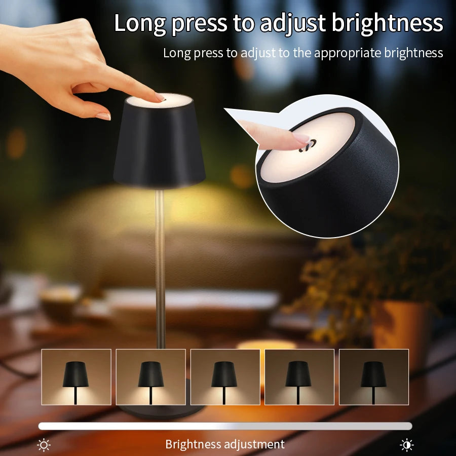 Rechargeable Touch LED Desk Lamp Black