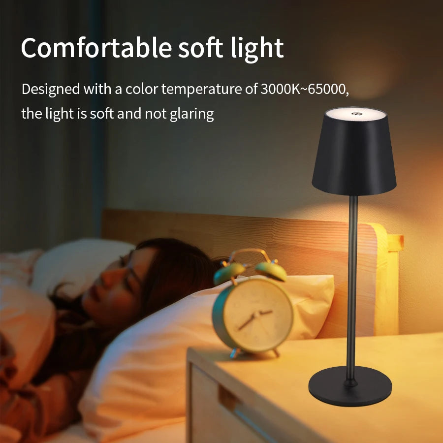 Rechargeable Touch LED Desk Lamp Black