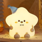 LED Star Night Light - Recahargeable Silicone Touch Table Lamp