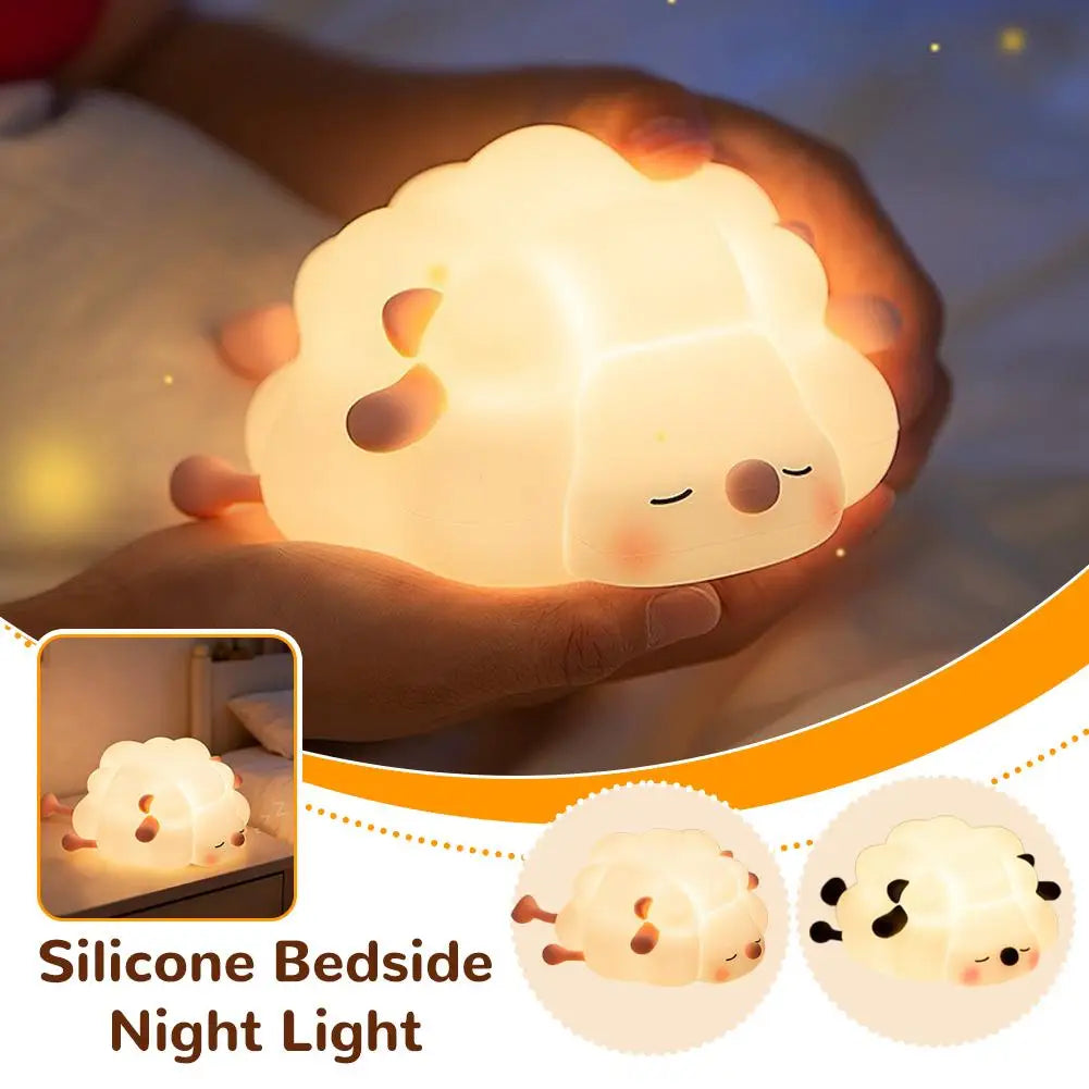 Silicone Sheep Night Lamp - Rechargeable Touch Sensor Bedside Light