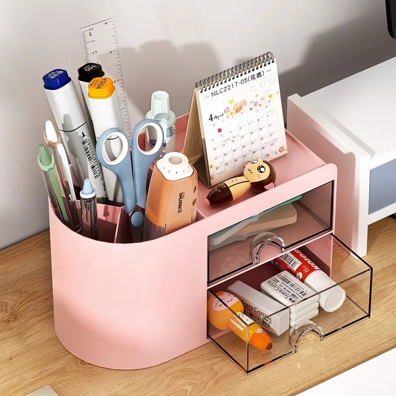 Desktop Stationery Organizer With Drawer