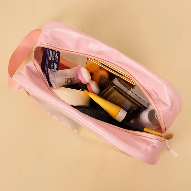 3-Piece Clear Travel Toiletry Bag Set – PVC Waterproof Makeup Pouch (Random Color Set)
