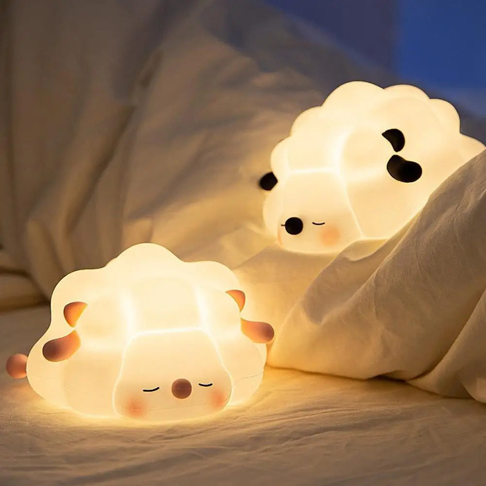Silicone Sheep Night Lamp - Rechargeable Touch Sensor Bedside Light