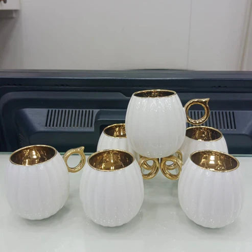 6 Pcs Mini Porcelain Cups (White)