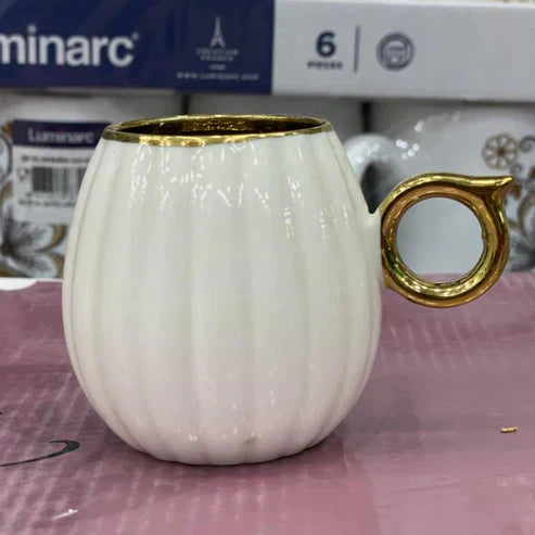 6 Pcs Mini Porcelain Cups (White)