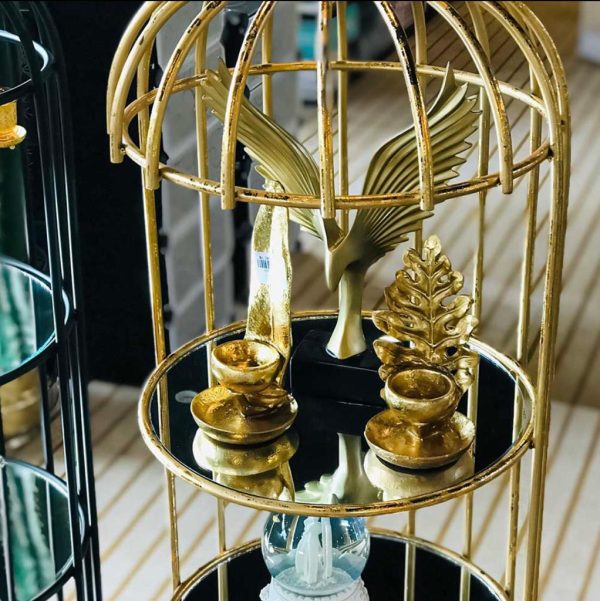 4 Layer Nordic Brass Cage Rack