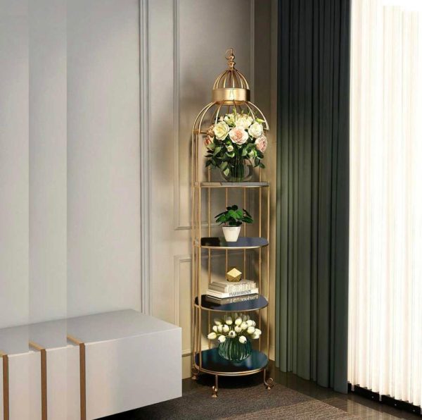 4 Layer Nordic Brass Cage Rack