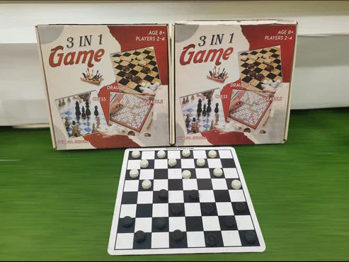 3 in 1 Wooden Board Game