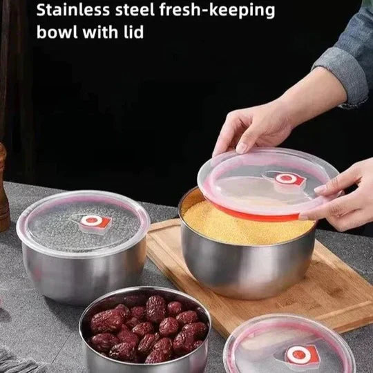 Set Of 3 Steel Fresh Bowl