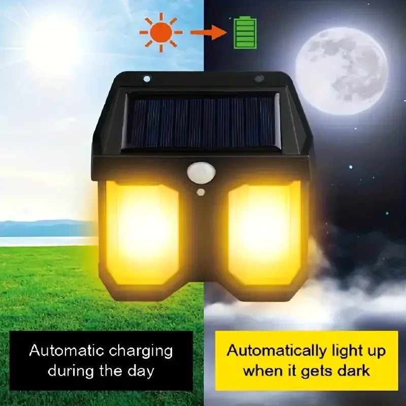 Double Head Solar Wall Lamp with Sensor