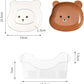Mini Cute Cartoon Shape Bear Spit Bone Dish Creative Desktop Trash Tray Snack Food Residue Fruit Plate Kawaii Kitchen Tableware Pack of 8