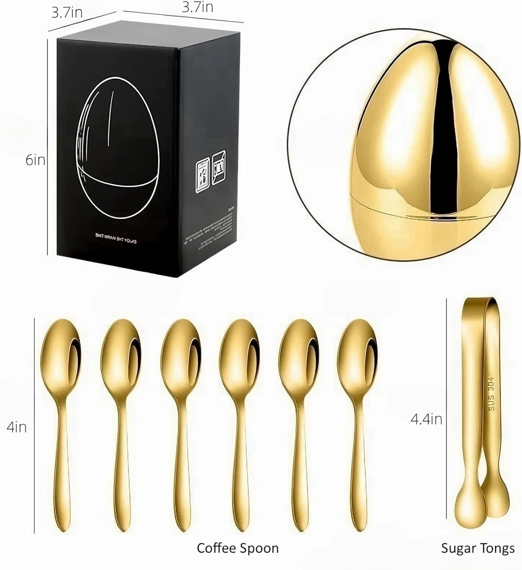 6 Pcs Spoon holder Egg Gold