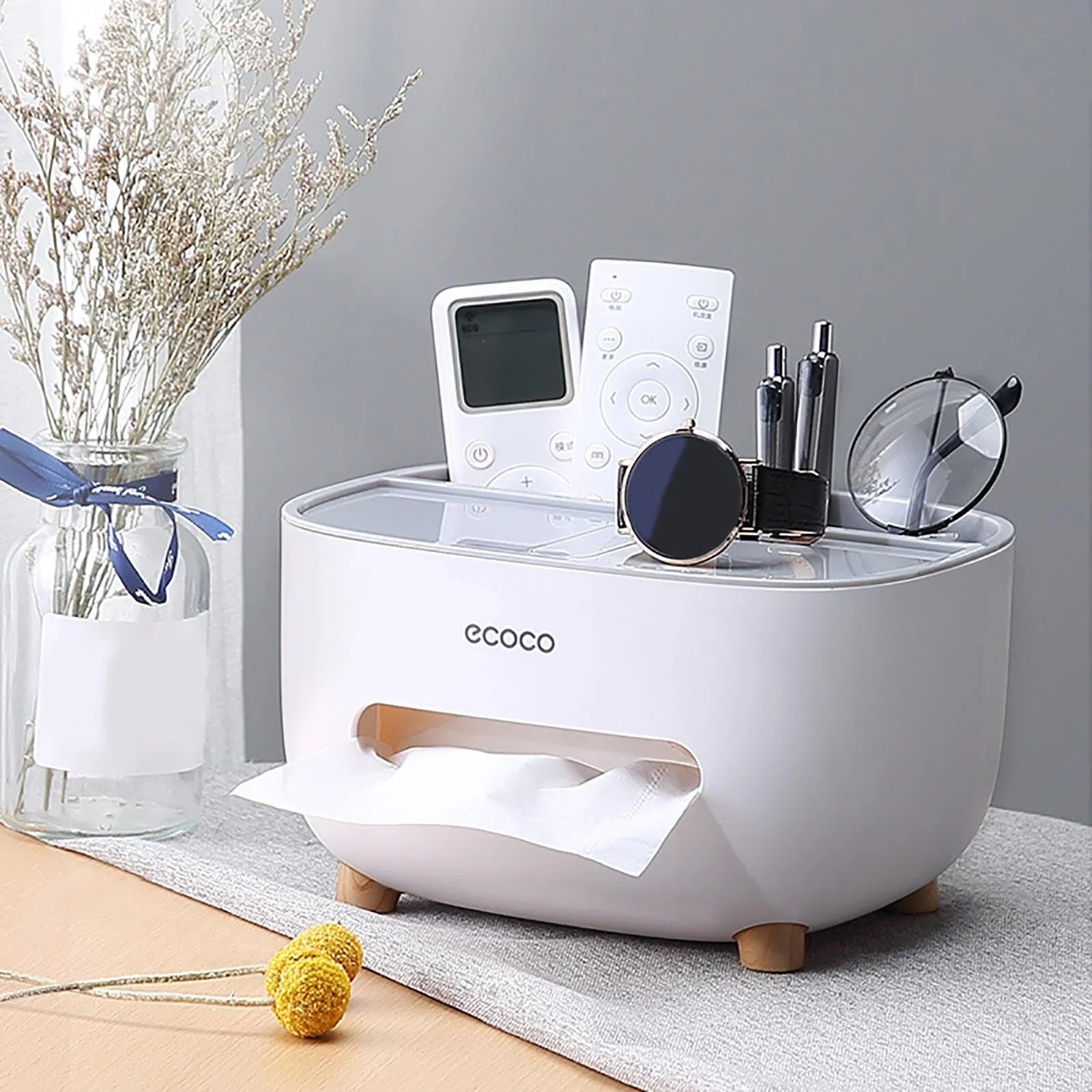 Tissue Box with Multifunctional Holder