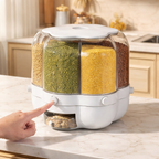 Rotating Rice Dispenser – 360° Grain Storage Organizer
