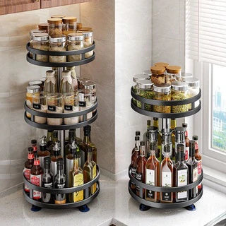 2 Tier Rotatable Kitchen Spice Rack