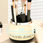 Stylish Cosmetic Organizer with Dual Shelves and Brush Holder