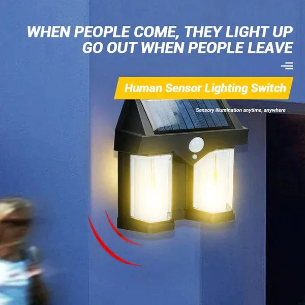 Double Head Solar Wall Lamp with Sensor