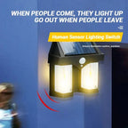 Double Head Solar Wall Lamp with Sensor