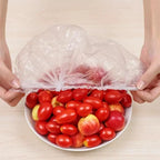 Set of 100 Disposable Plastic Stretchable Bowl Covers