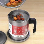 Oil storage and filteration pot with lid